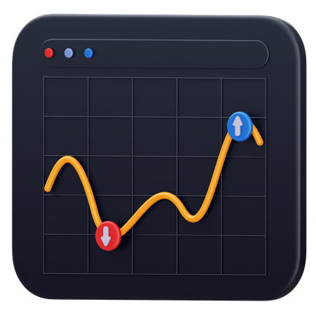 Trading Chart  3D Icon