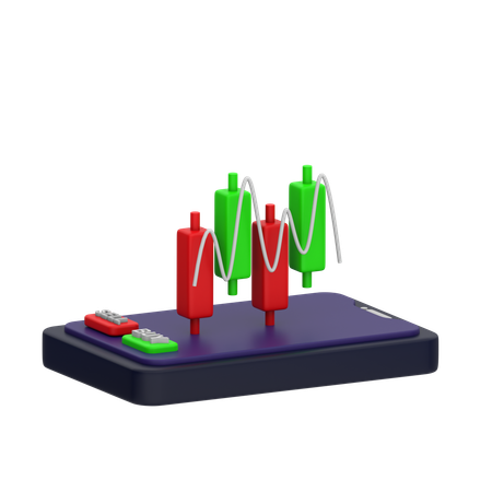 Trading Chart  3D Icon