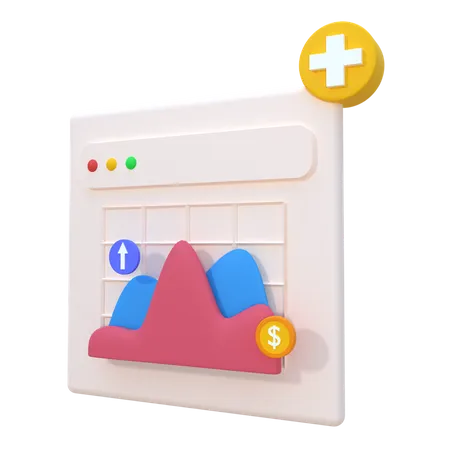 Trading Chart  3D Illustration