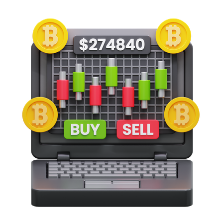 Commerce de bitcoins  3D Icon