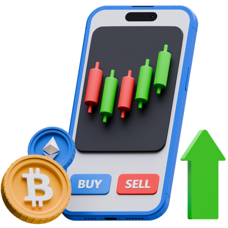 Trading de crypto en ligne  3D Icon