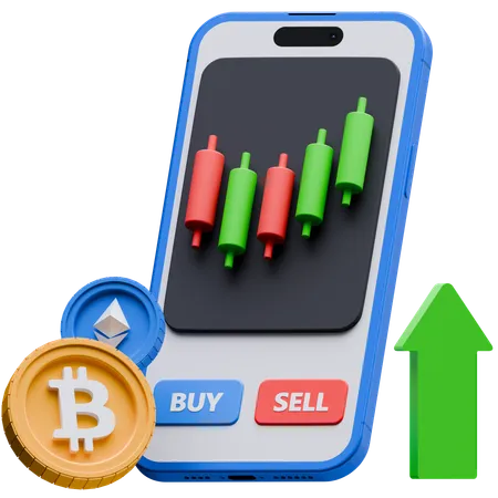 Trading de crypto en ligne  3D Icon