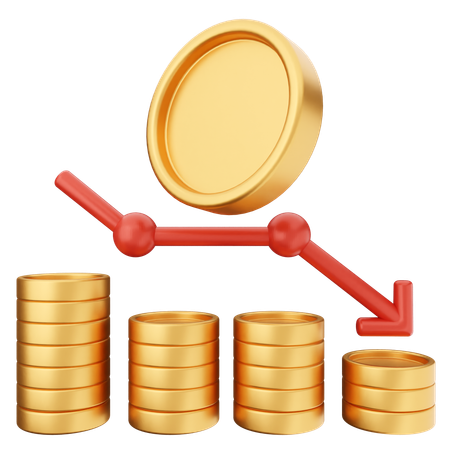 Trading Decrease Profit  3D Icon