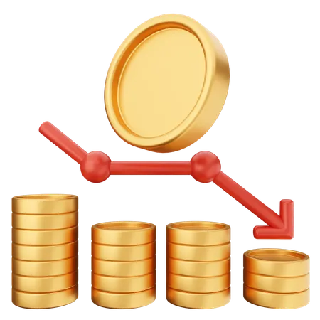 Trading Decrease Profit  3D Icon