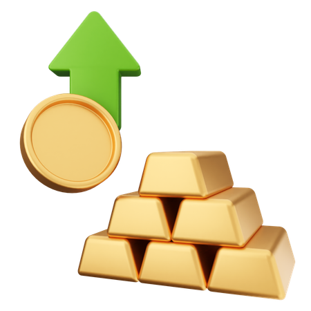 Trading Gold Increase  3D Icon