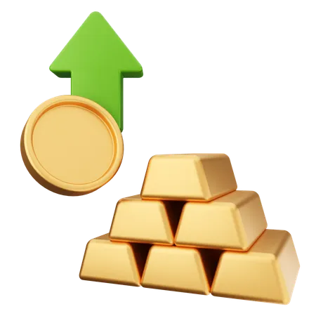 Trading Gold Increase  3D Icon