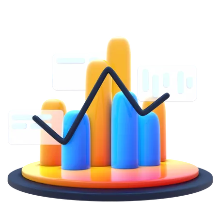 Trading Graph 3D Icon