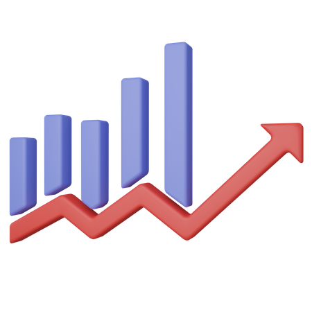 Trading Line Chart Growth  3D Icon