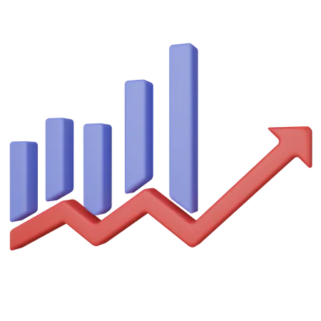 Trading Line Chart Growth 3D Icon