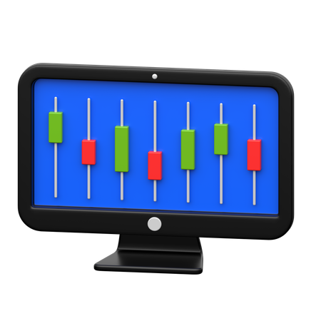 Trading Monitor  3D Icon