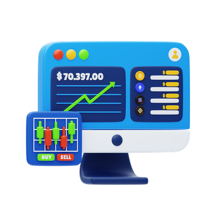 Trading Platform  3D Icon