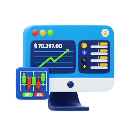 Trading Platform  3D Icon