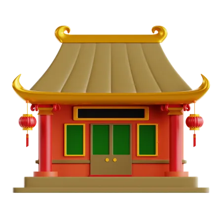Traditional Building  3D Icon