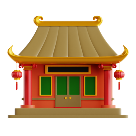 Traditional Building  3D Icon