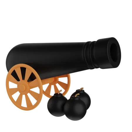 Traditional Cannon 3D Icon