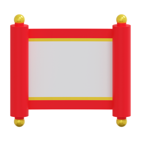 Traditional Chinese Scroll Letter  3D Icon