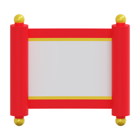 Traditional Chinese Scroll Letter  3D Icon