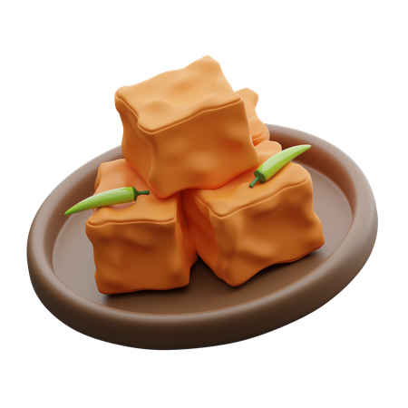 Traditional Indonesian Food Tofu  3D Icon