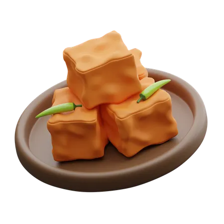 Traditional Indonesian Food Tofu  3D Icon