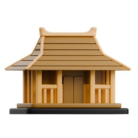 전통적인 인도네시아 집  3D Icon