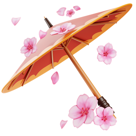 Traditional Japanese Umbrella  3D Icon