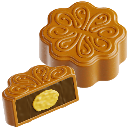 Traditioneller Lotus-Mondkuchen  3D Icon