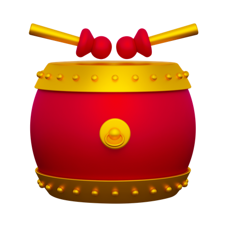 Traditional Percussion Drum 3D Icon