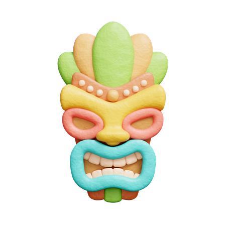 Traditional tiki mask  3D Icon