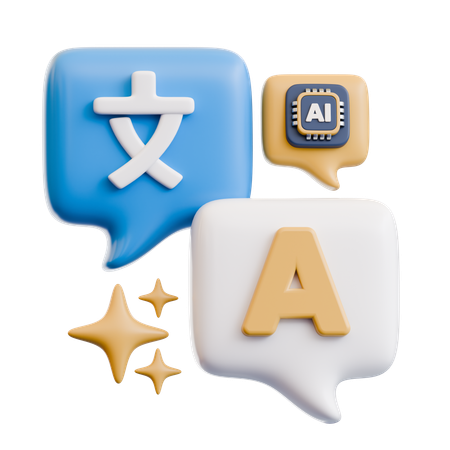 Traducción del idioma ai  3D Icon