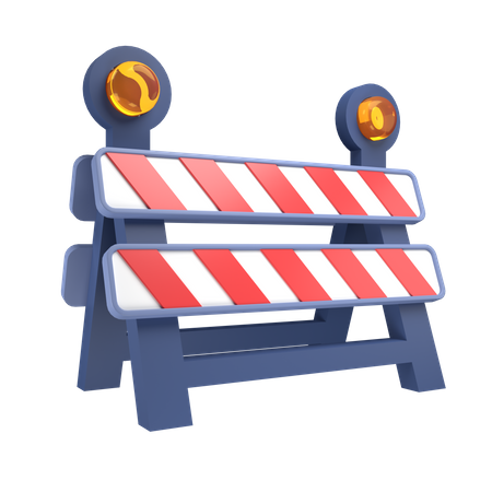 Traffic Barricade  3D Icon