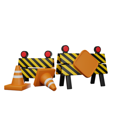 Traffic Barrier  3D Icon