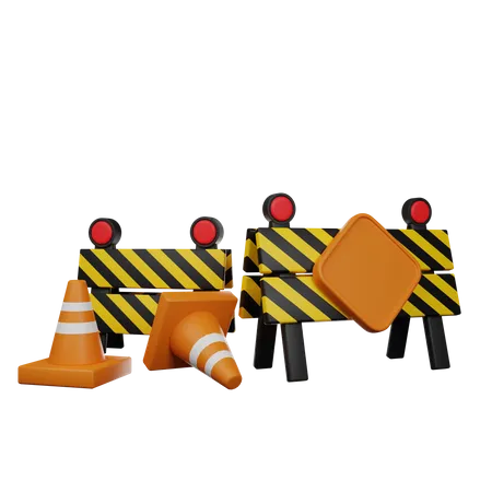 Traffic Barrier  3D Icon