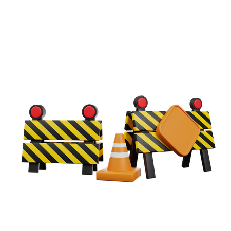 Traffic Barrier  3D Icon