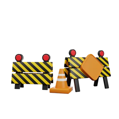 Traffic Barrier  3D Icon