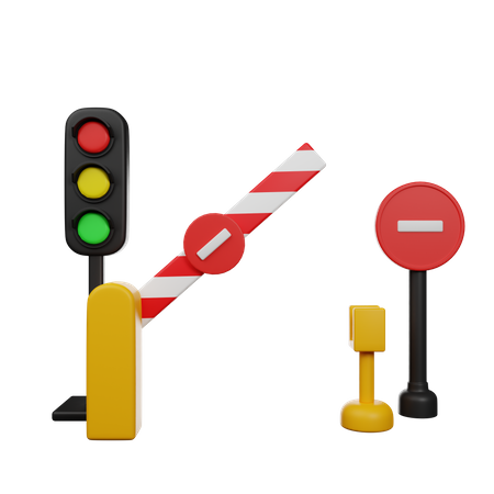 Traffic Barrier  3D Icon