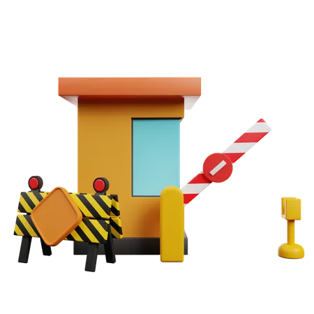 Traffic Barrier  3D Icon