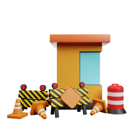 Traffic Barrier  3D Icon