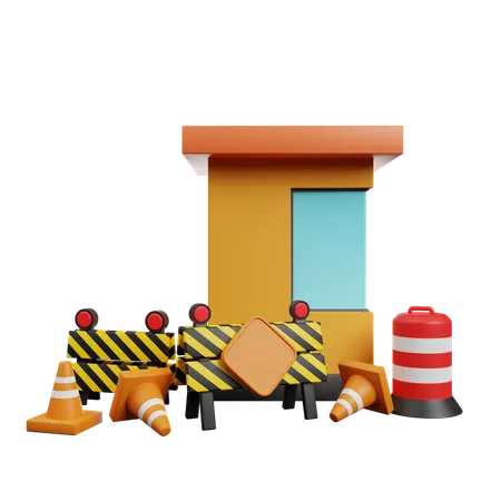 Traffic Barrier  3D Icon