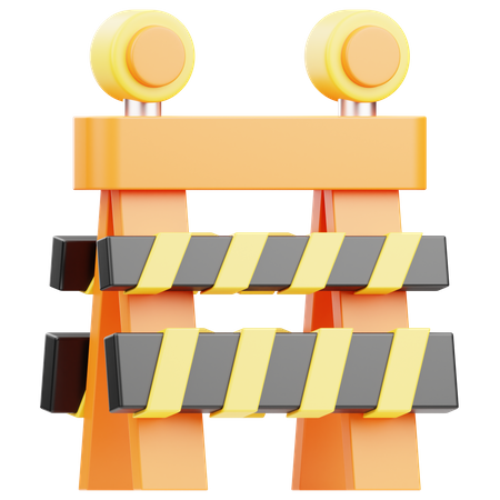 Traffic Barrier  3D Icon