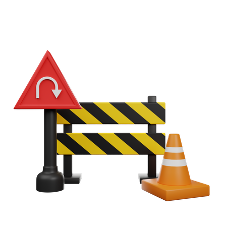 Traffic Barrier  3D Icon