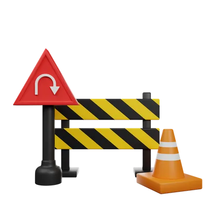 Traffic Barrier  3D Icon