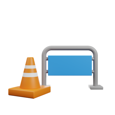 Traffic Barrier  3D Icon