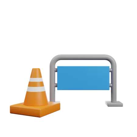 Traffic Barrier  3D Icon