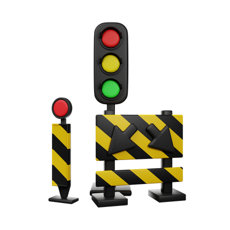 Traffic Barrier  3D Icon