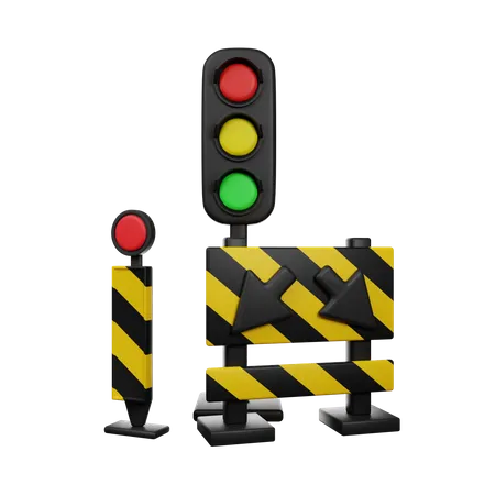 Traffic Barrier  3D Icon