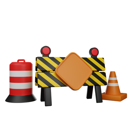 Traffic Barrier  3D Icon