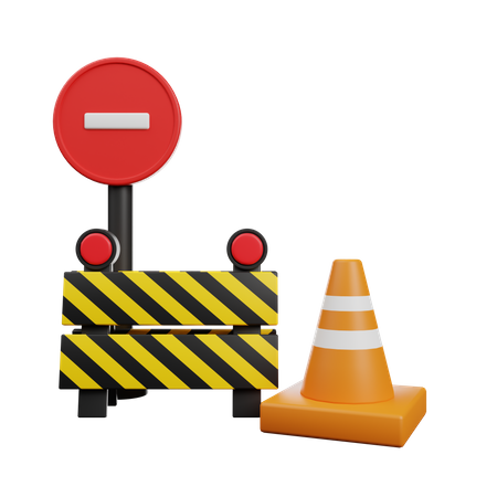 Traffic Barrier  3D Icon