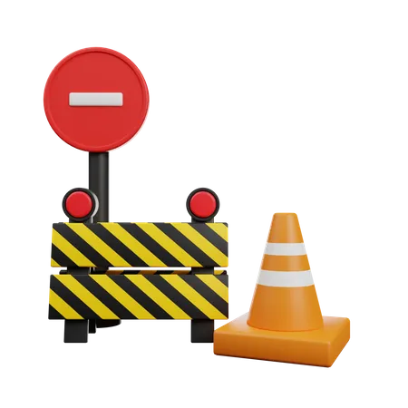 Traffic Barrier  3D Icon