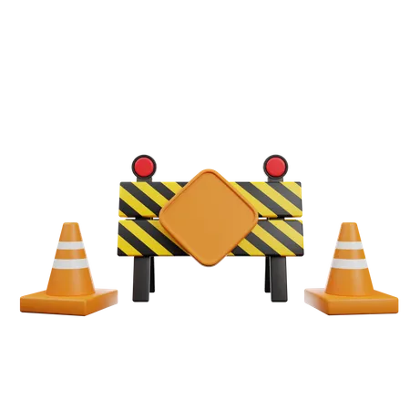 Traffic Barrier  3D Icon