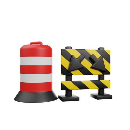 Traffic Barrier  3D Icon